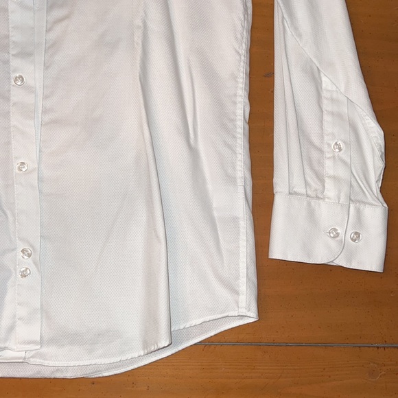 Mens white button down shirt - size medium (slim fit & stretch) - Picture 3 of 4
